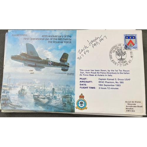 516 - WW2 USAF Major General Ralph G Taylor signed RAF B37 40th ann of the First Operational use of the Mi... 