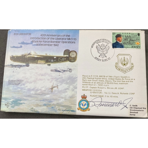 517 - WW2 USAF Louis A Menard signed RAF B33 40th ann of the Intro of the Liberator Mk3 to RAF Bomber Ops ... 