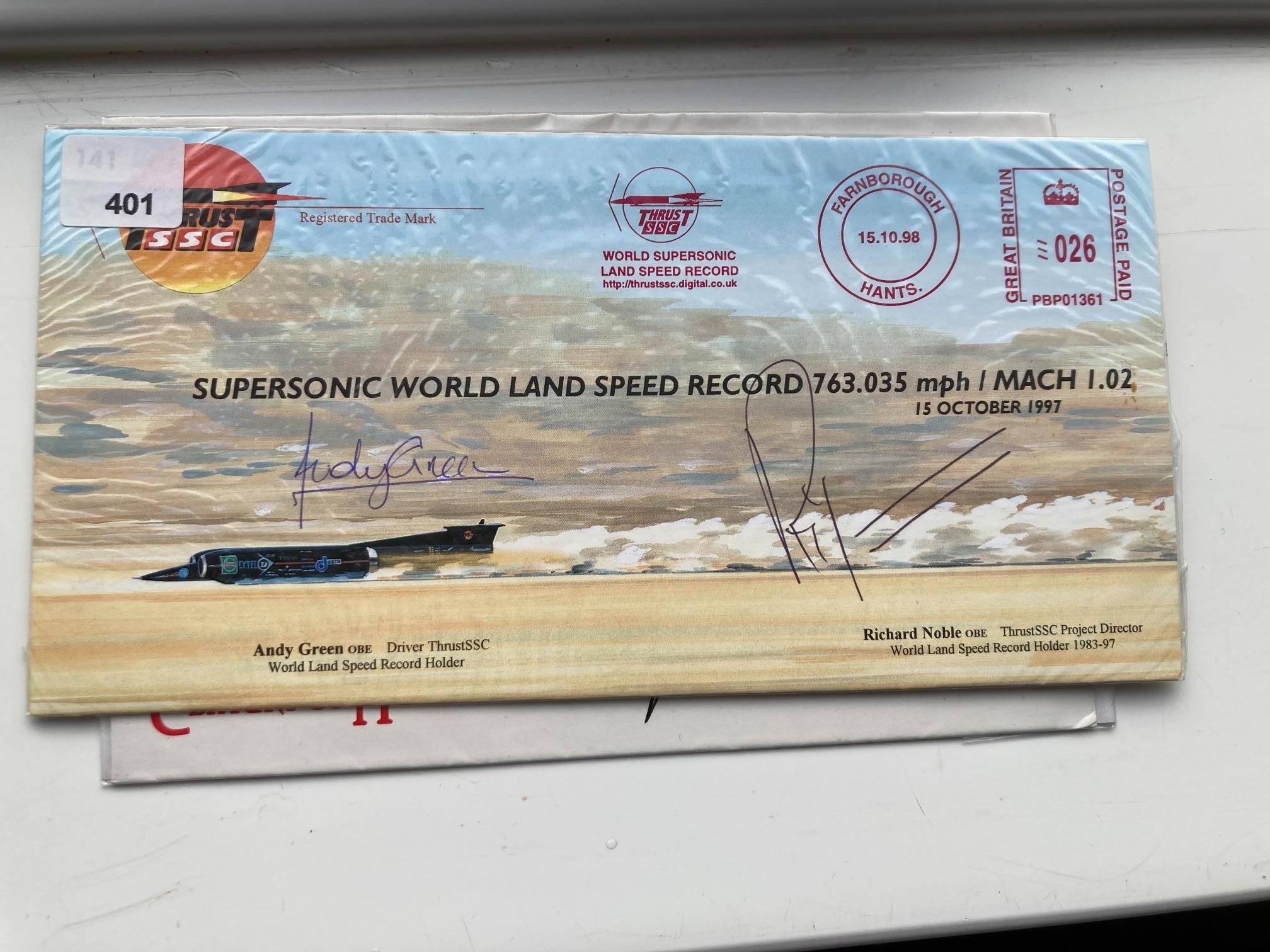 World Speed Record Andy Green and Richard Noble signed 1998 Thrust ...
