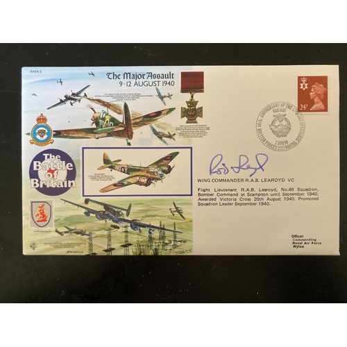 259 - Victoria Cross winner WW2 Rod Learoyd VC signed Battle Britain flown RAF cover. Born: 5 Feb 1913 Fol... 