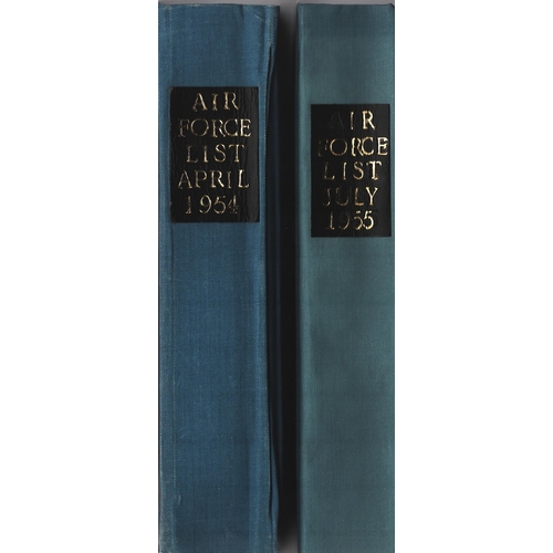 259 - The Air Force List April 1954. July 1955 Hardback Books (Collection 2). Published by Authority. Lond... 
