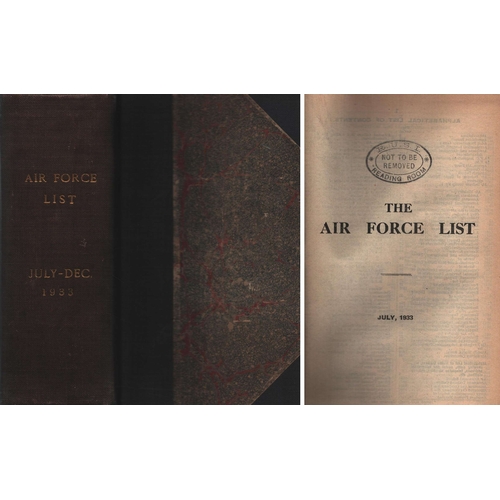 261 - The Air Force List July-Dec, 1933 Hardback Book.