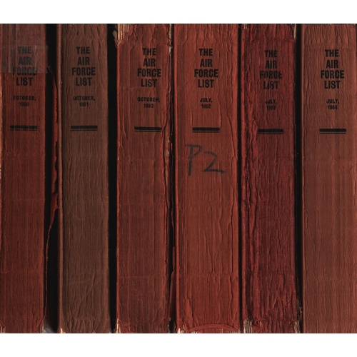 266 - The Air Force List Paperback Books Collection 6. October 1950, October 1951, July 1953, October 1952... 