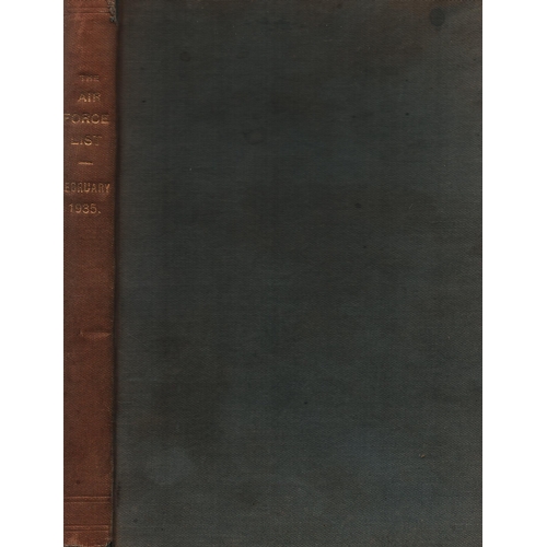 271 - The Air Force List February 1935 Hardback Book. Spine slightly torn.