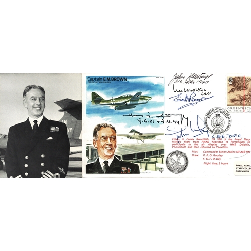 113 - Captain E.M. Brown signed Royal Naval Staff College Greenwhich FDC. Also signed by others and includ... 