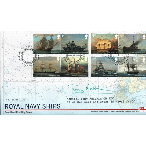 65 - Admiral Tony Radakin CB ADC Signed, Stamped 19th Sept 2019 FDC.
