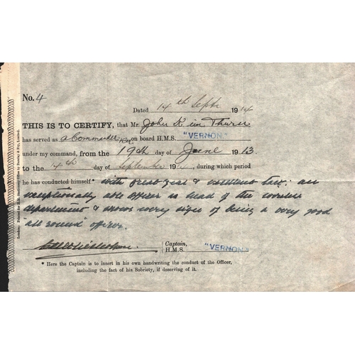79 - Admiral Sir William C. Nicholson signed 6x9 certificate, dated 14th Sept 1914.