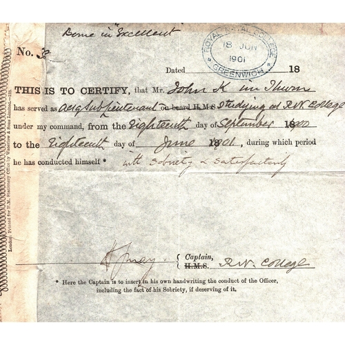 84 - Admiral Henry John May signed 6x9 certificate, dated 18th June 1901.