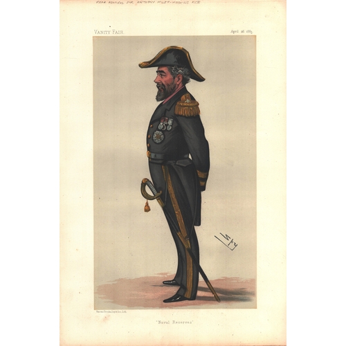 95 - Vanity Fair colour caricature of Rear Admiral Sir Anthony Hiley-Hoskins, April 28th, 1883.