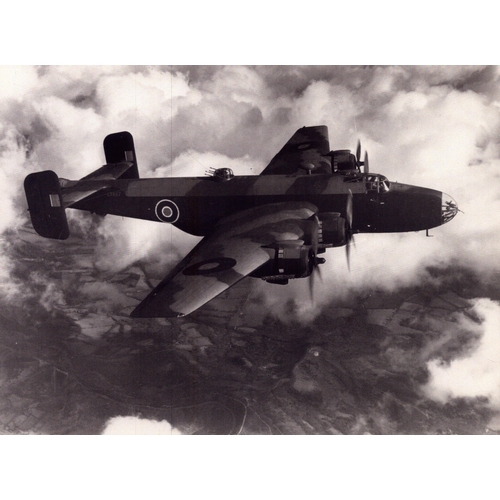 26 - Multi-signed Handley Page Halifax III Radlett 1944 black and white greetings card.  Signed by 13.  A... 