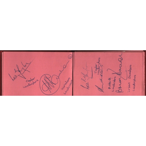 451 - Sports autograph book.  Amongst signatures are Tessa Sanderson, Seb Coe, Geoff Capes, Brian Luckhurs... 