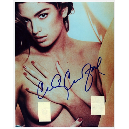 68 - Cindy Crawford signed Risque 10x8inch colour photo.