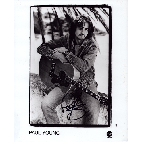 80 - Paul Young signed 10x8inch black and white promo photo.