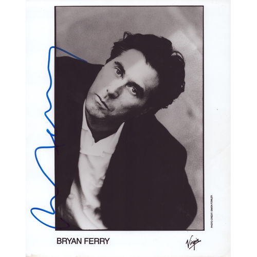 81 - Bryan Ferry signed 10x8inch black and white promo photo.