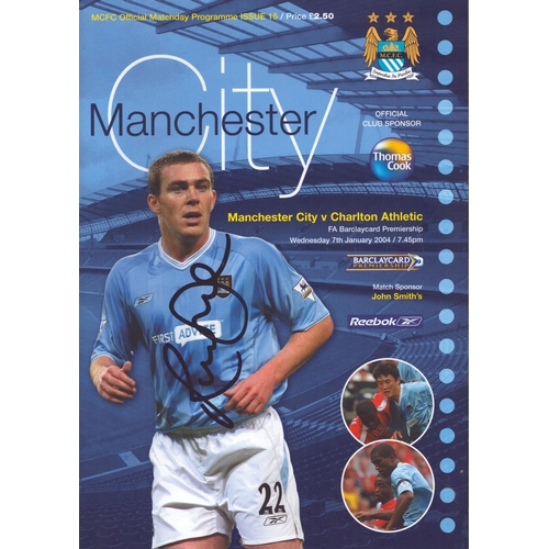 1 - Richard Dunne signed Manchester City vs Charlton Athletic Football programme 7th January 2004.
