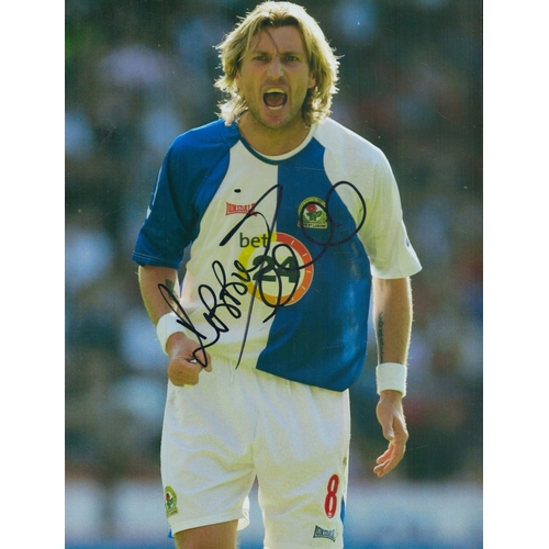 108 - Robbie Savage signed 12x8 inch colour photo pictured while playing for Blackburn Rovers. Good condit... 