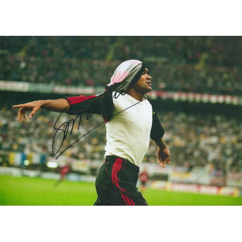 114 - Sergino Dest signed 12x8 inch colour photo pictured celebrating while playing for A.C Milan. Good co... 