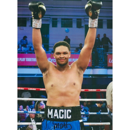 116 - Boxing Matty Harris signed 12x8 inch colour photo. Good condition Est.