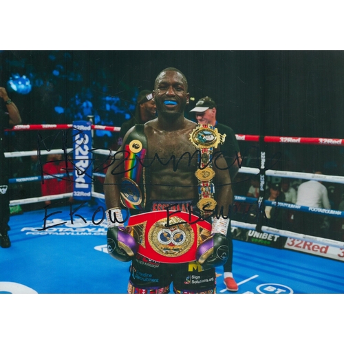 117 - Boxing Ekow Essuman signed 12x8 inch colour photo. Ekow Essuman (born 30 March 1989) is a British pr... 