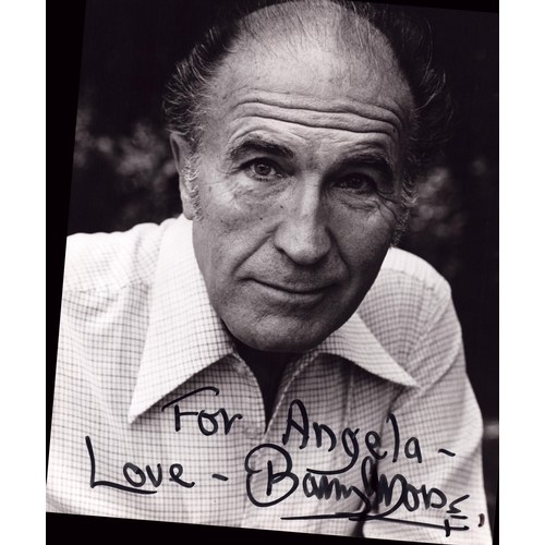 28 - Barry Morse signed 10x8inch black and white photo dedicated.