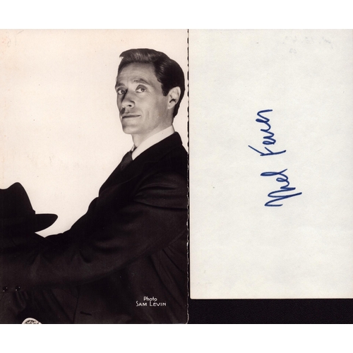 32 - Mel Ferrer 3.5x5.5inch black and white photo with signed album page