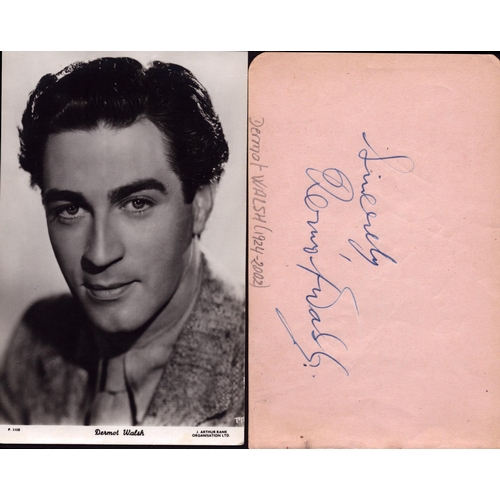 34 - Dermot Walsh 3.5x5inch black and white photo and signed album page.