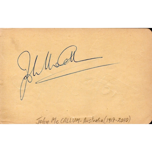 37 - John McCallum signed front and Patricia Laffan signed back album page.