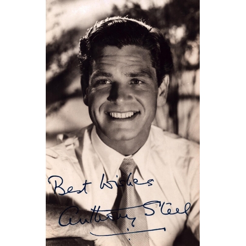 42 - Anthony Steele signed 3.5x5.5inch black and white photo.