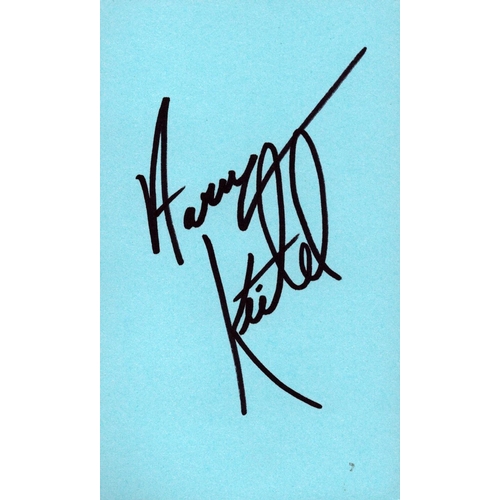 64 - Harvey Kietel signed blue card.