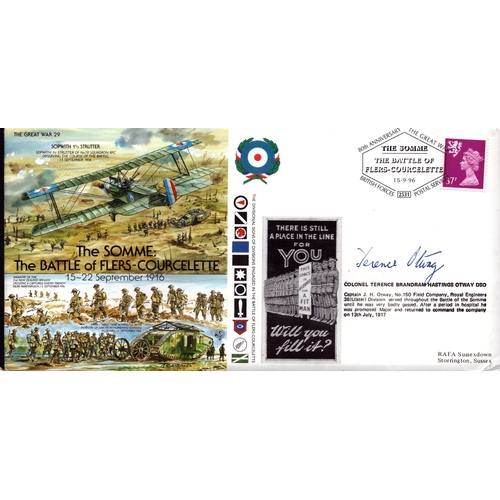 88 - Colonel Terence Brandham Hastings Otway signed, The Somme: The battle of Flers-Courcelette, stamped ... 