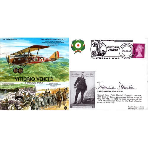 89 - Lady Joanna Satourton signed, Vittorio Veneto, stamped 26th October 1998 FDC.
