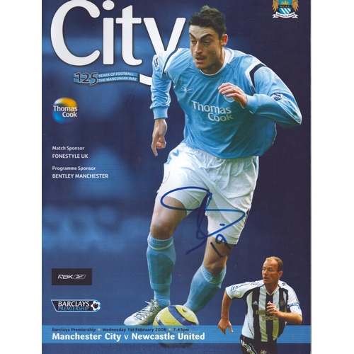 9 - Albert Riera signed Manchester City vs Newcastle United Football programme 1st February 2006.