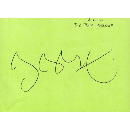91 - Sir Bob Geldof signed album page.