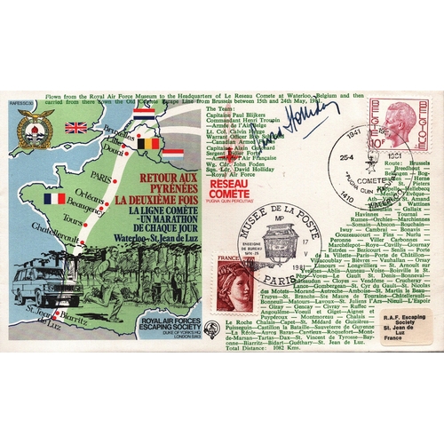123 - David Holliday sqn. Ldr R.A.F. signed FDC. RAFES SC30. Retour Aux Pyrenees La Deuxieme Fois. Double ... 