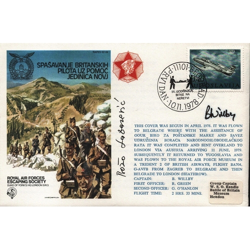 126 - B. Willby cpt & Boza Lazarevic colonel General multi signed FDC. RAFES SC24. Spasavanje Britanskih P... 