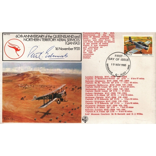 127 - P. T. Edwards, QF Cpt signed FDC. RAF FF27. 60th Anniversary of the Queensland & Northern Territory ... 