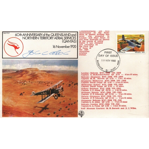 131 - J. C. Alsop, QF Cpt signed FDC. RAF FF27. 60th Anniversary of the Queensland & Northern Territory Ae... 