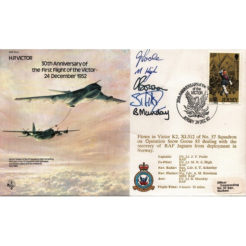134 - J. V. Poole Flt. Lt. Captain, M. N. S. High Flt. Lt. Co-Pilot,  A. M. Bowman MBE Nav.Wg. Cdr, S.T.Ac... 