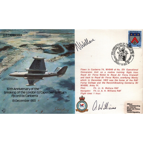 136 - N. Wallace Pilot: flt. Lt. &  A.H. Williams Navigator: flt. Lt. (RAF) multi signed FDC RAF B40 E.E.C... 
