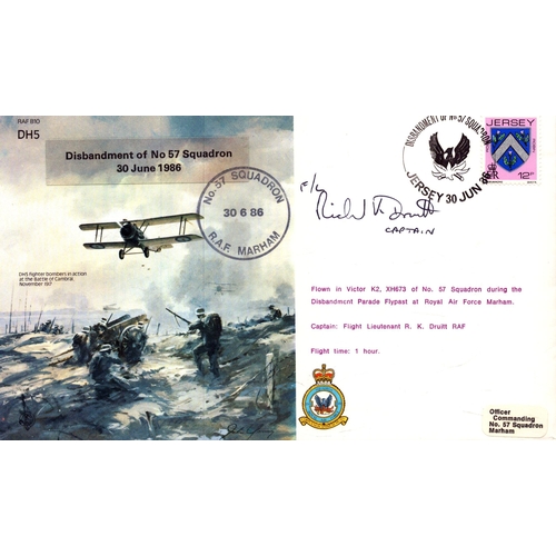149 - Richard K Druitt signed Disbandment of NO 57 Squadron, June 1986.