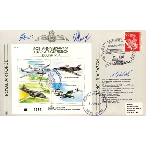 152 - P Woore, H Nash and another signed 50th Anniversary of Flugplatz Gutersloh, June 1987.