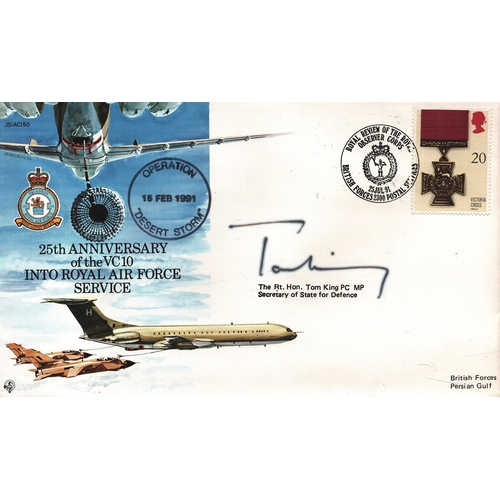 157 - Tom King, PC MP signed FDC. 25th Anniversary of the VC10 Into Royal Air Force Service.