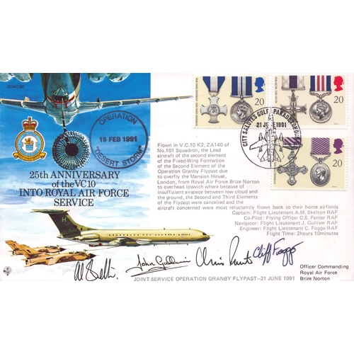 162 - Flt Lt A M Skelton , Flying Officer C S Panter, Flt Lt J Gulliver and Flt C Foggo signed cover JS AC... 
