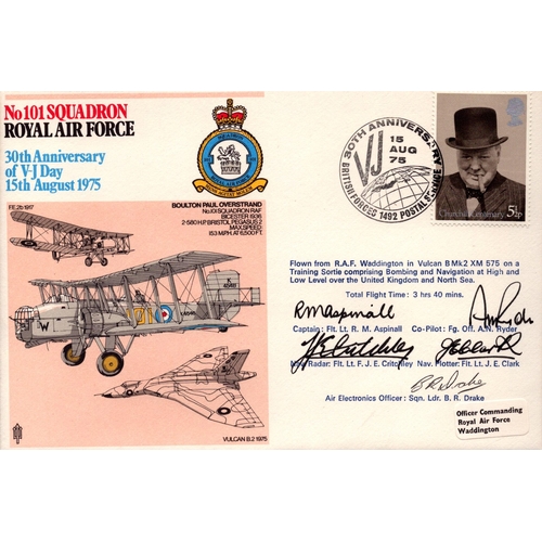 166 - Flt Lt R M Marshal, Officer A N Ryder, Flt Lt J E Critchley and Flt Lt J E Clark signed cover No 101... 