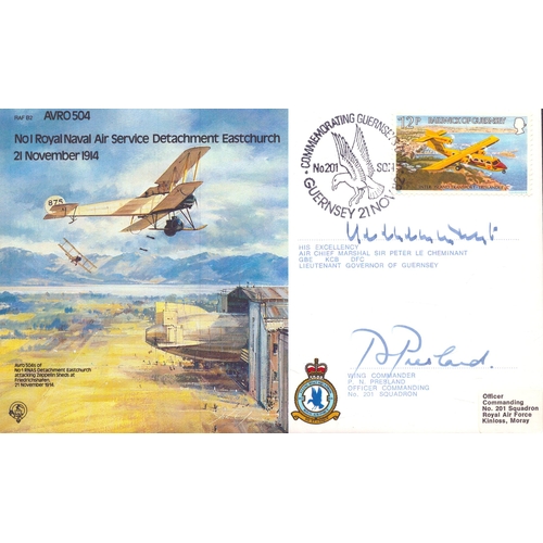 169 - P. N. Presland and Sir Peter Le Cheminant signed NO 1 Royal Navy Air Service Detachment East church ... 