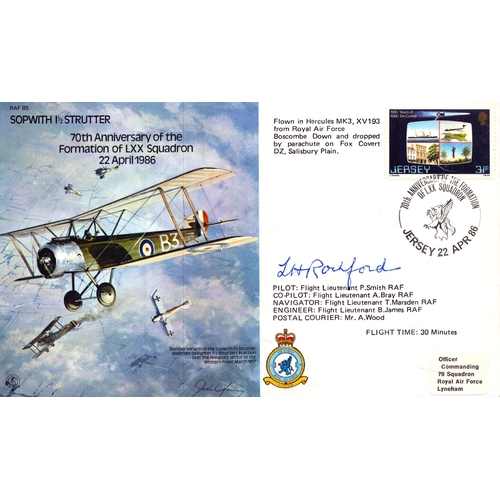 170 - Leonard H. Rochford signed 70th Anniversary of the Formation of LXX Squadron April 1986.