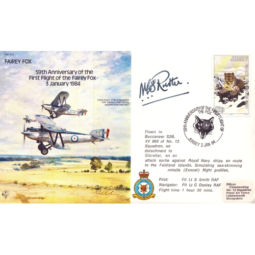 172 - Norman Rutter signed, 59th Anniversary of the First Flight of the Fairey Fox Jan 1984.