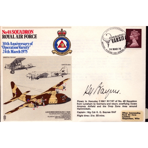 176 - Wg Cdr K G Baynes signed cover No 48 Squadron Royal Air Force 30th Anniversay Operation Varsity  24t... 