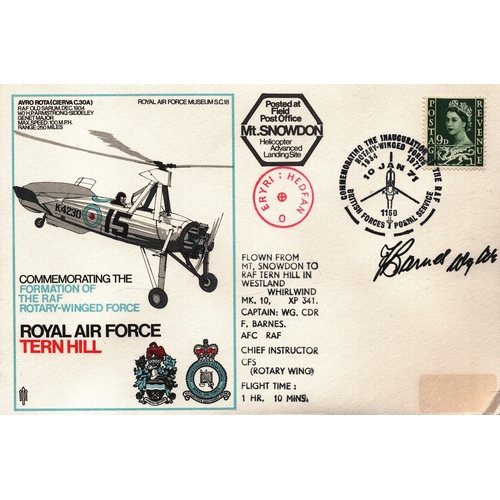 66 - F. Barnes, cpt: Wg Cdr AFC signed FDC R.A.F. Museum S.C 18. Commemorating The Formation of The RAF R... 