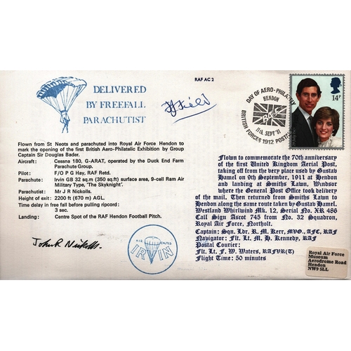 68 - Francis J. Field &  John R. Nickolls mutli signed FDC. RAF AC 2. Delivered By Freefall parachutist. ... 